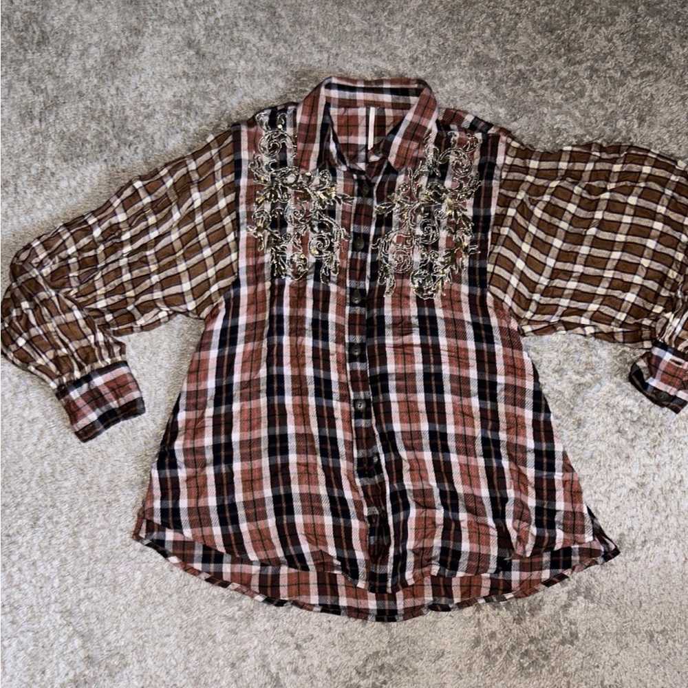 Free People Flannel button down